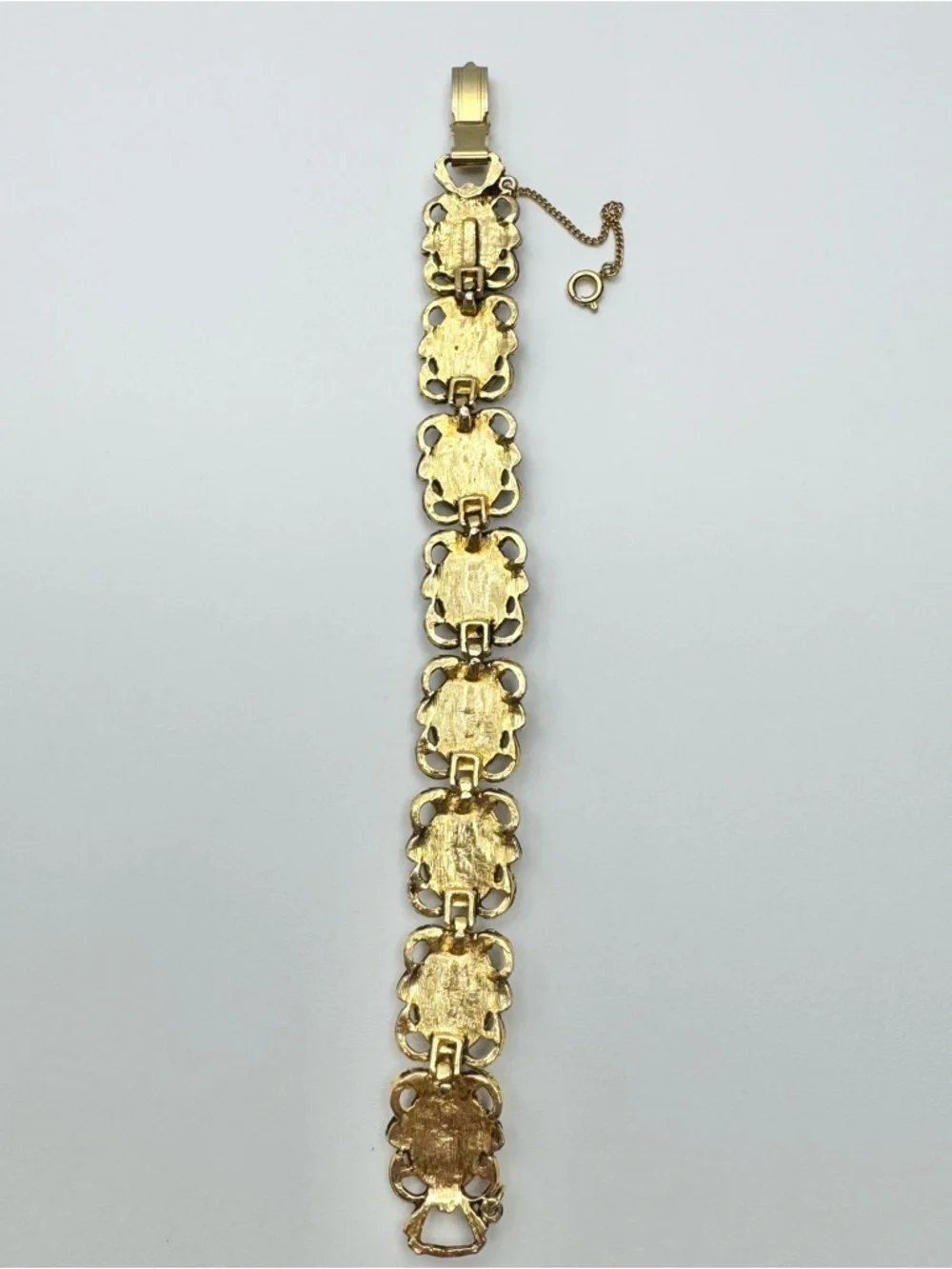 Vintage Green Jade Gold Toned Bracelet